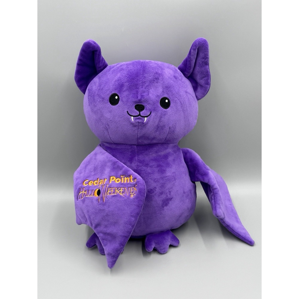 Purple Vampire Bat Cedar Point Halloweekends Plush 14" Stuffed Animal Halloween